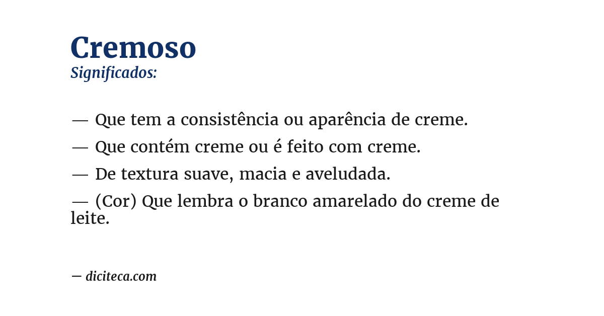 Significado de cremoso