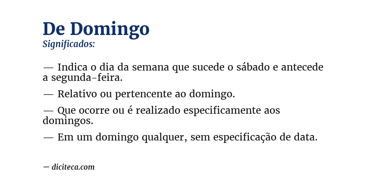 Significado de de domingo