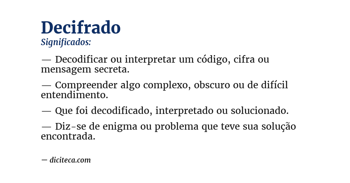 Significado de decifrado