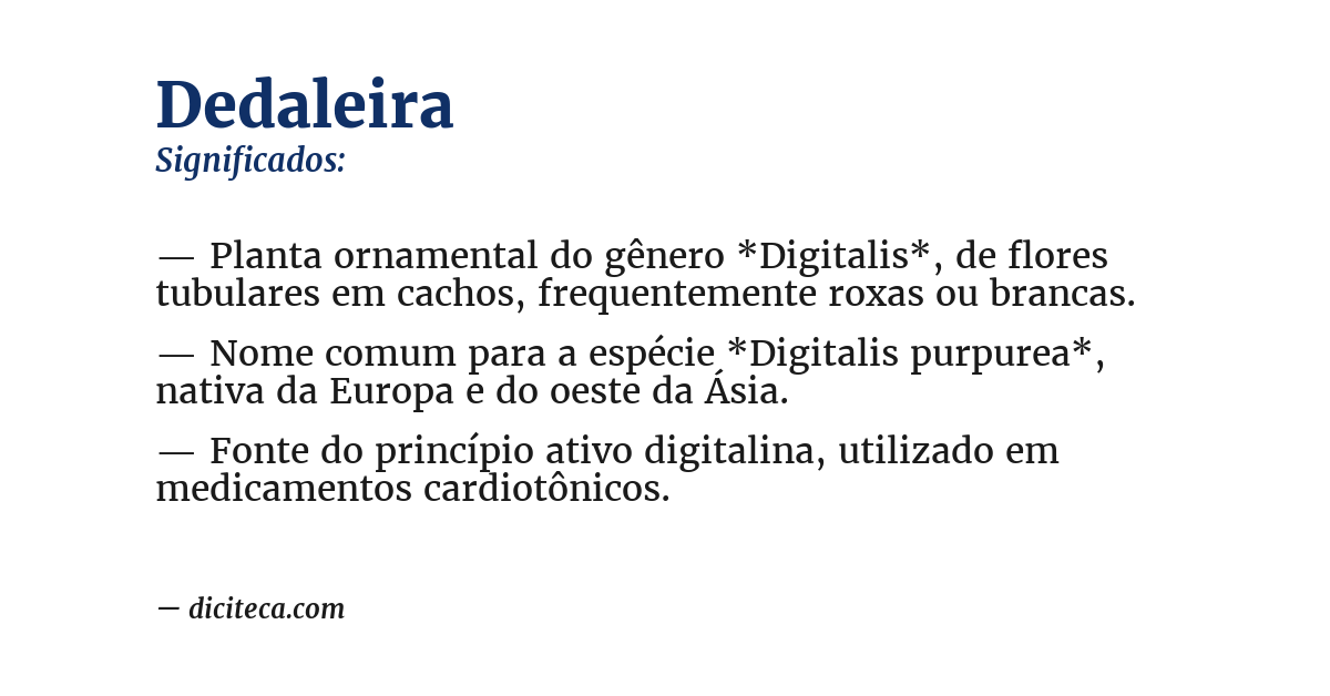 Significado de dedaleira
