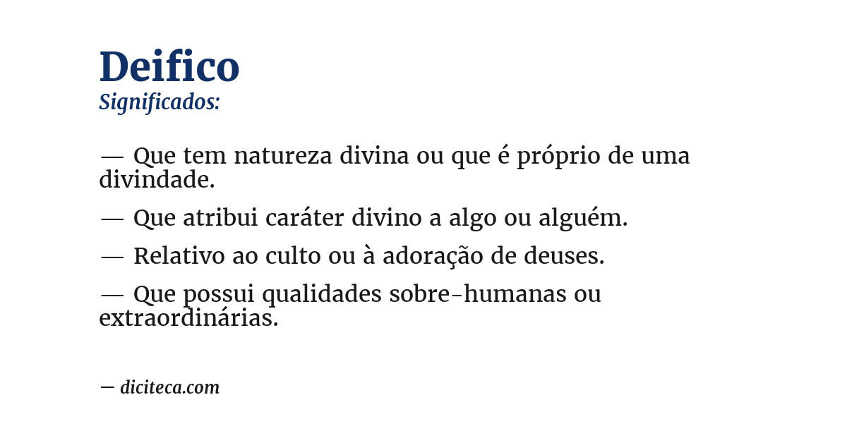 Significado de deifico