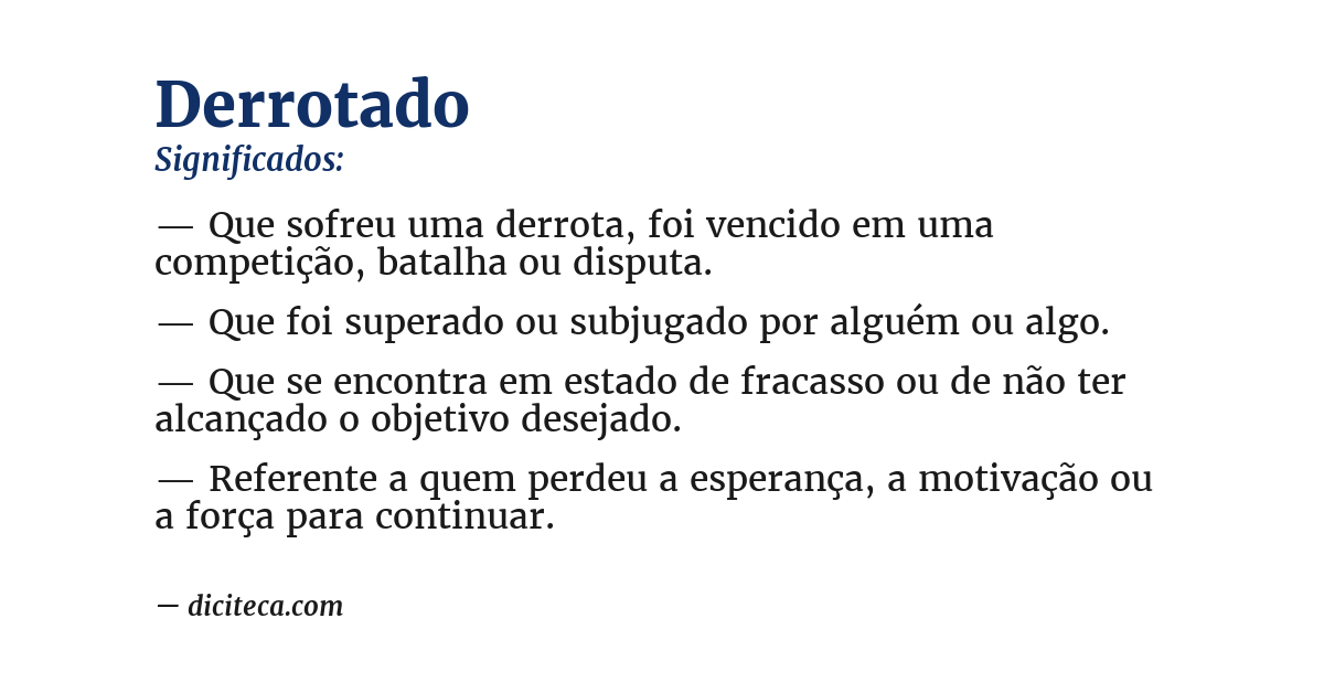 Significado de derrotado