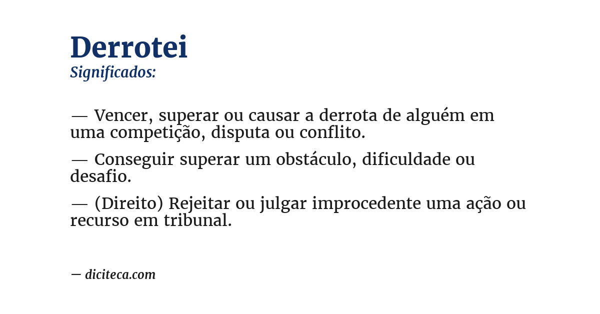 Significado de derrotei