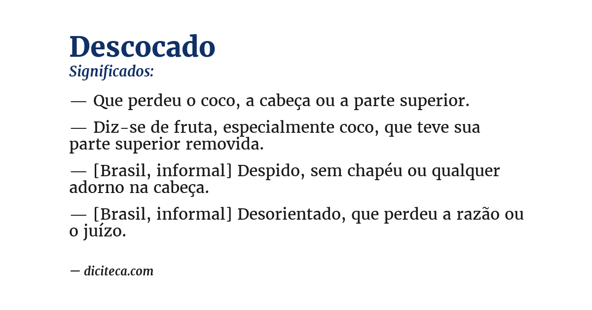 Significado de descocado