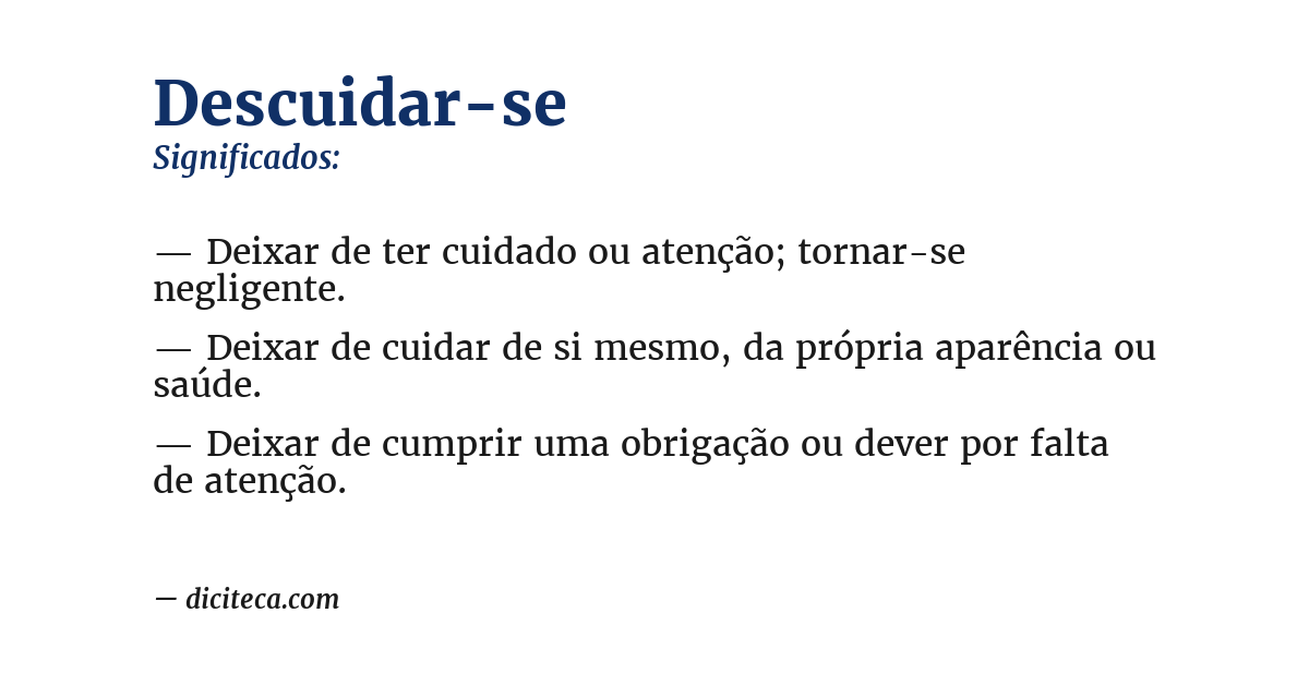 Significado de descuidar-se