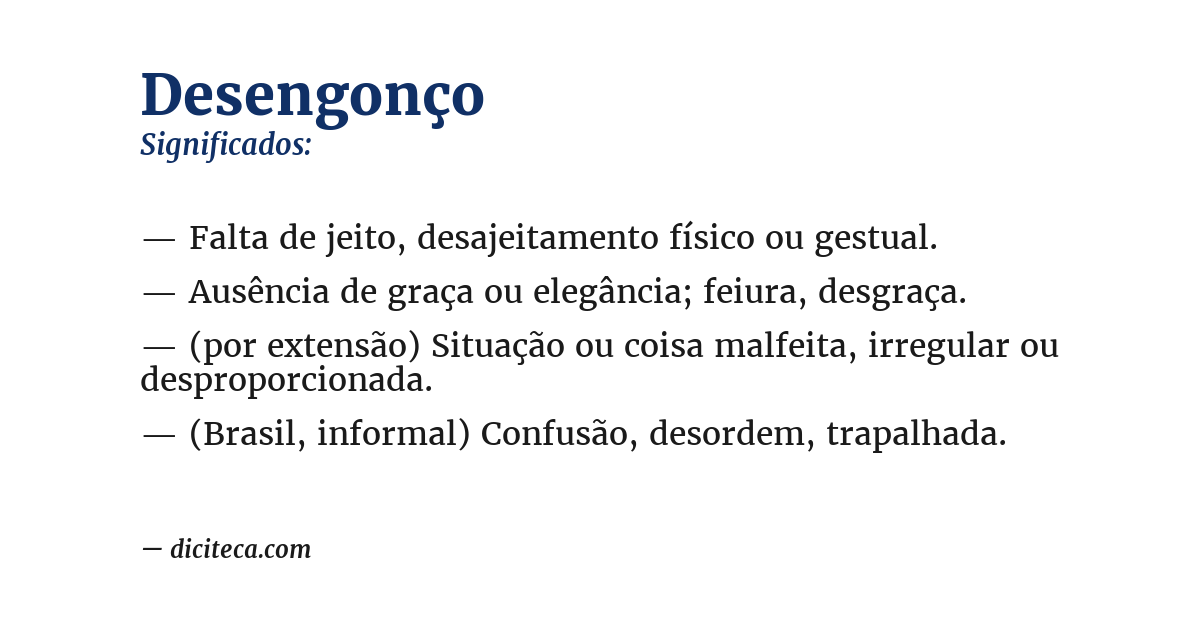 Significado de desengonço