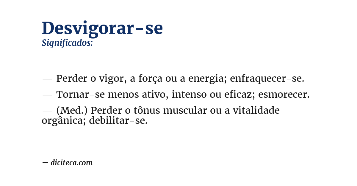 Significado de desvigorar-se