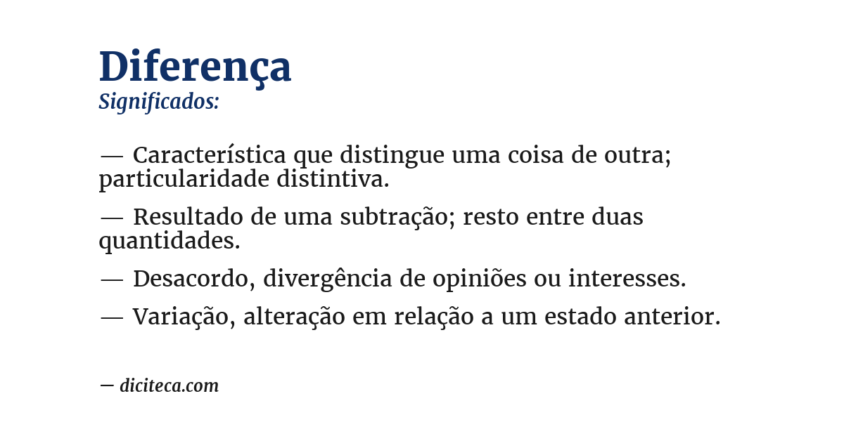 Significado de diferença
