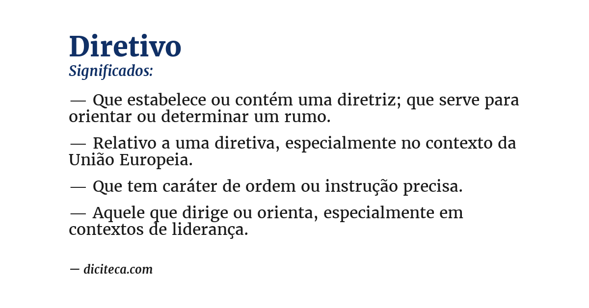 Significado de diretivo