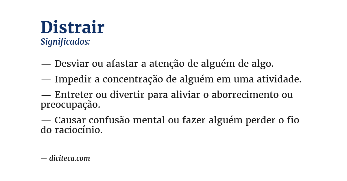 Significado de distrair