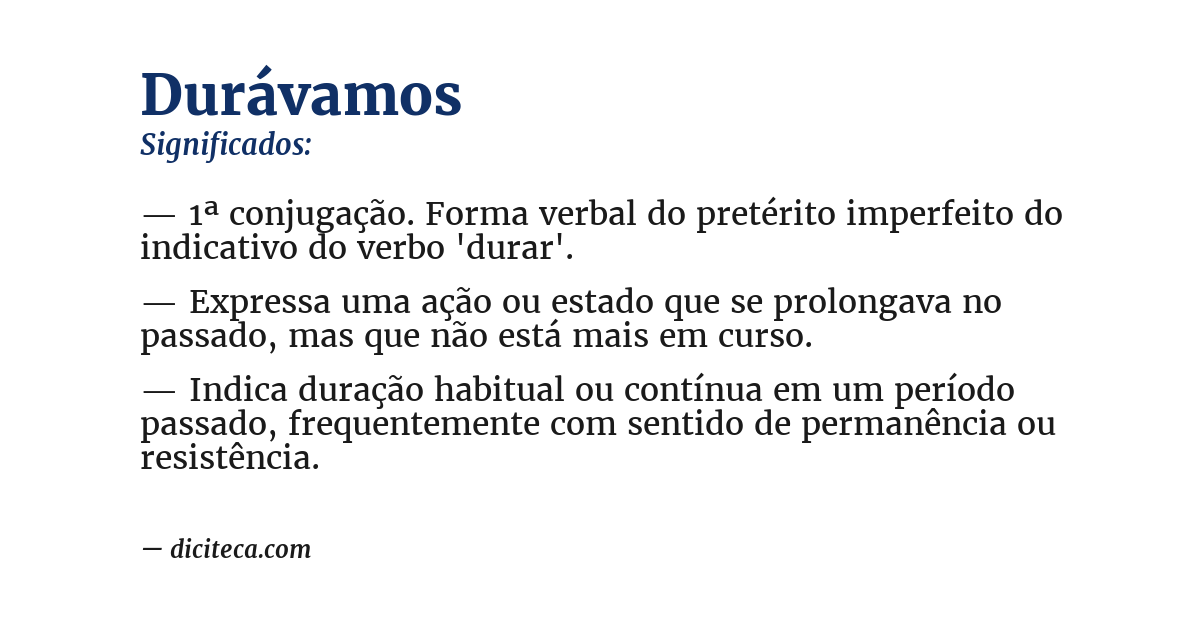 Significado de durávamos