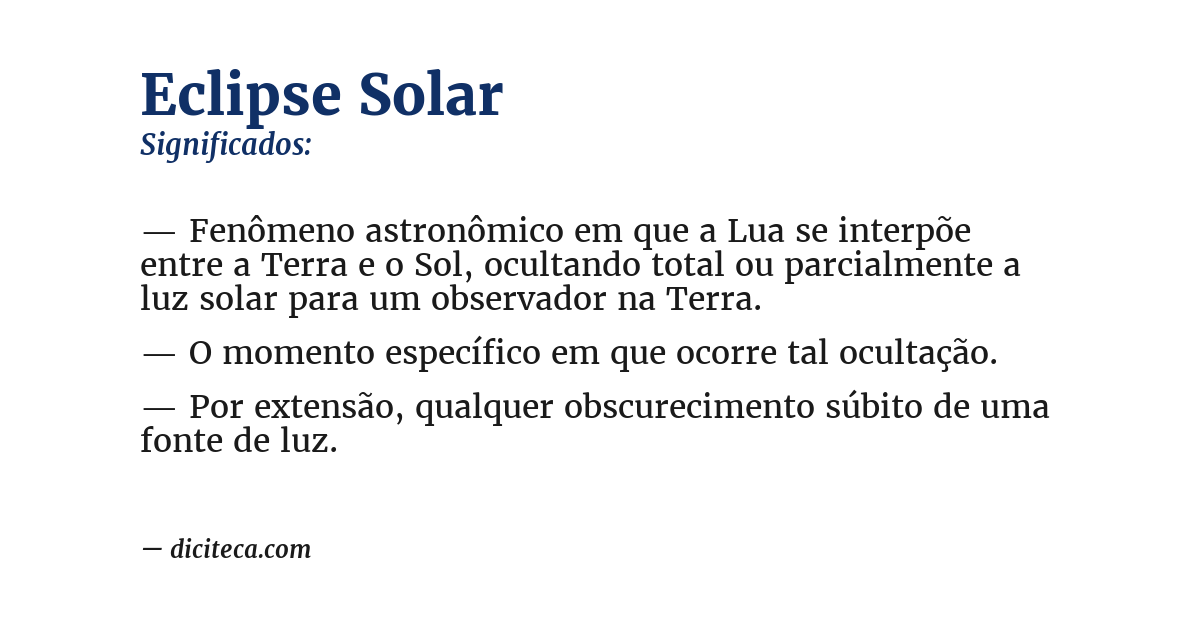 Significado de eclipse solar
