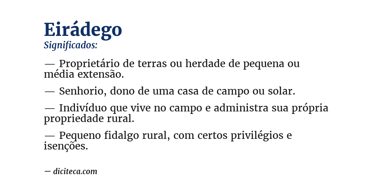 Significado de eirádego