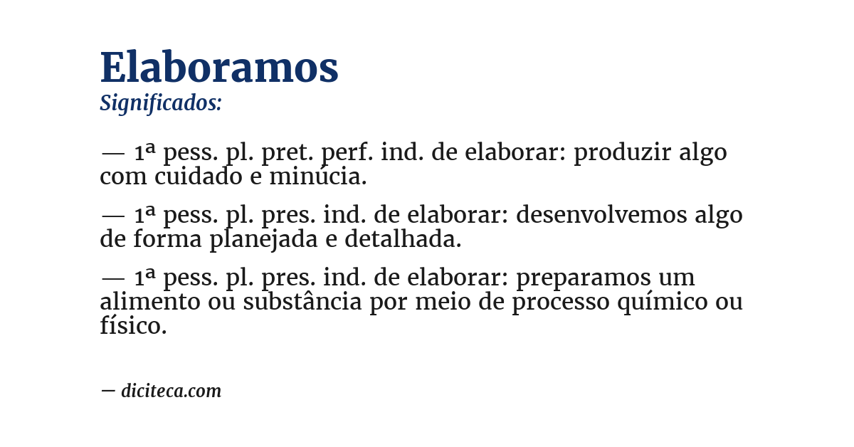 Significado de elaboramos