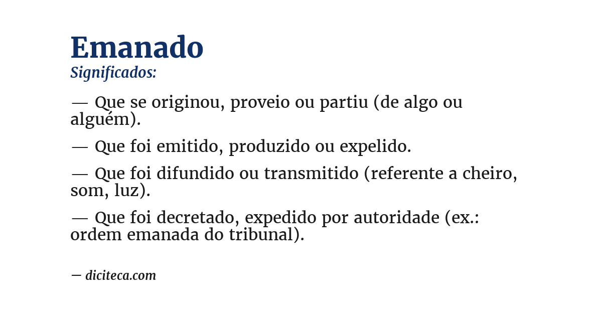 Significado de emanado