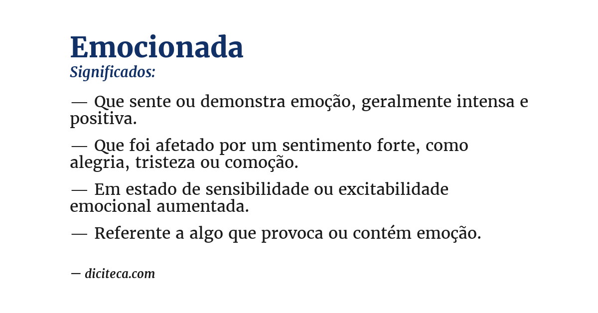Significado de emocionada
