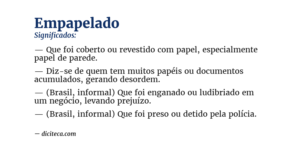 Significado de empapelado