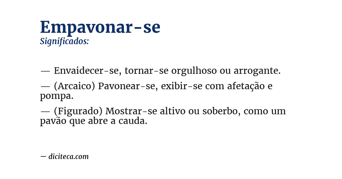 Significado de empavonar-se