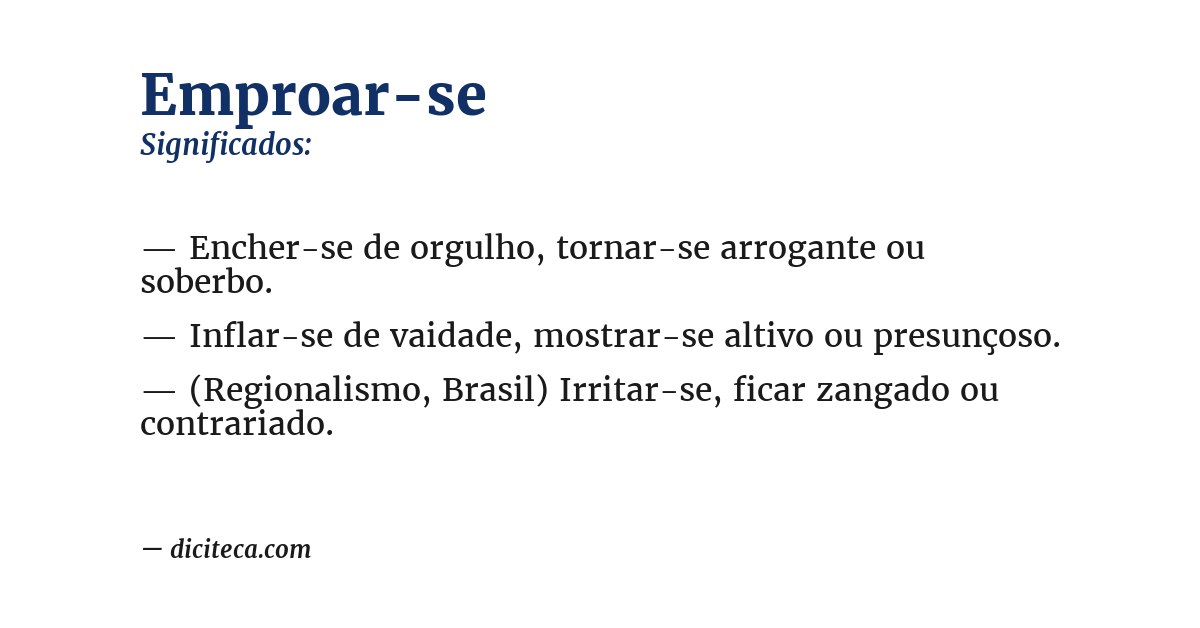 Significado de emproar-se