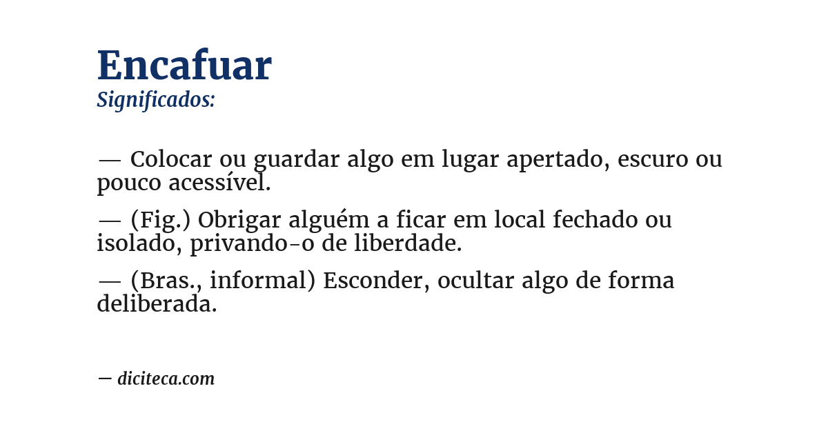 Significado de encafuar