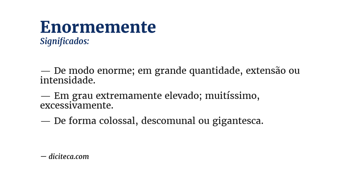 Significado de enormemente