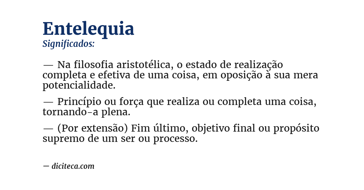 Significado de entelequia