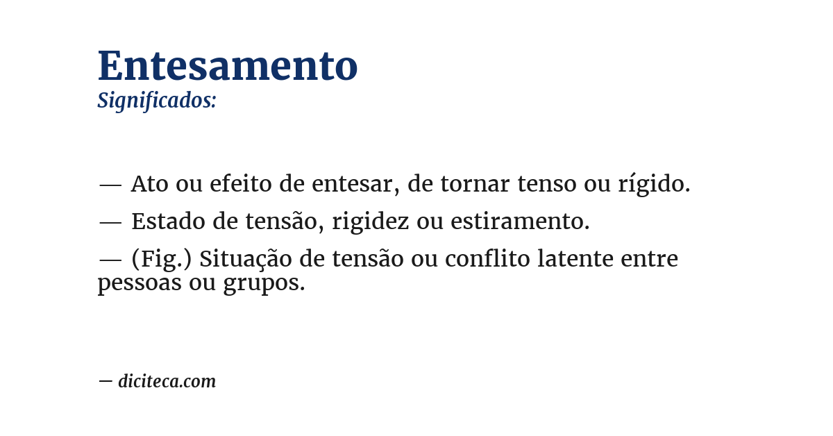 Significado de entesamento