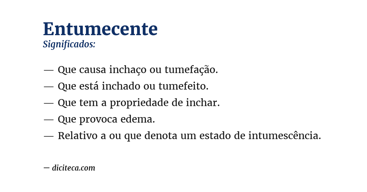 Significado de entumecente