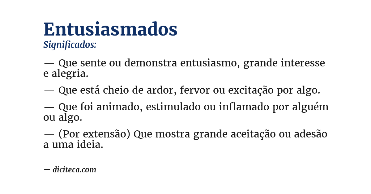 Significado de entusiasmados