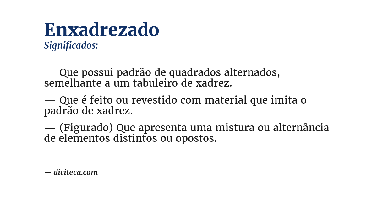Significado de enxadrezado