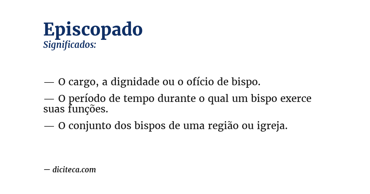 Significado de episcopado