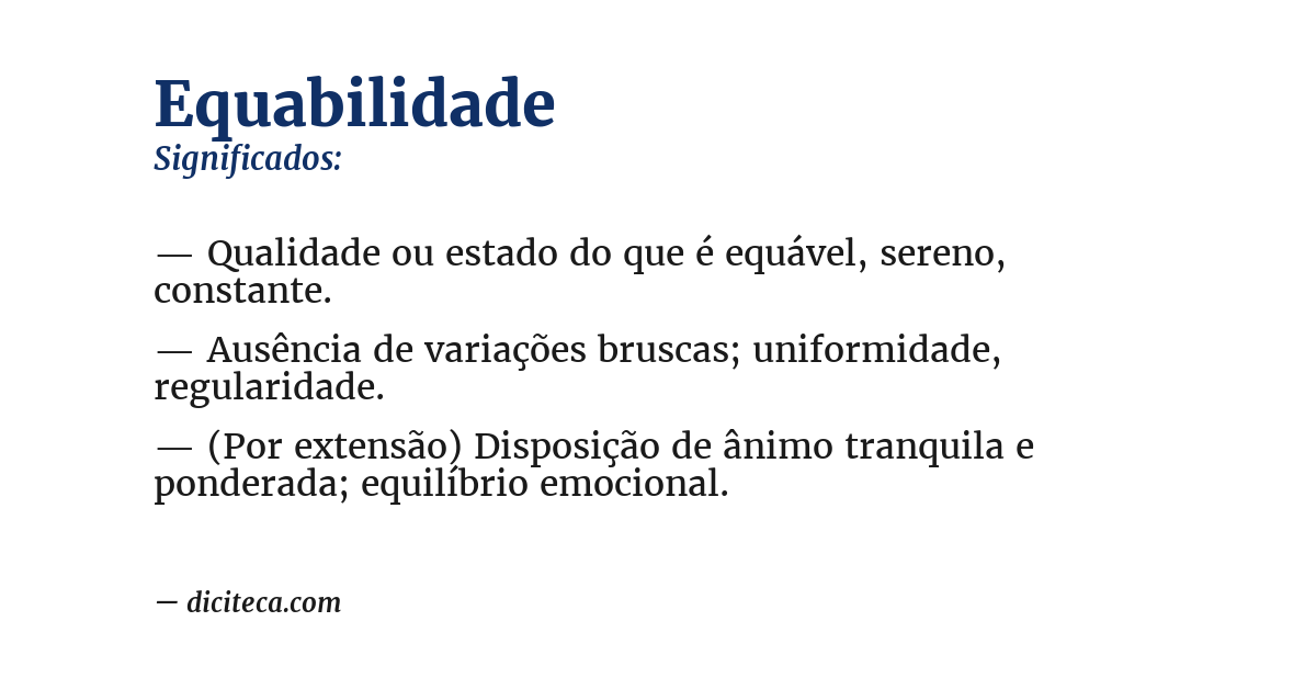 Significado de equabilidade