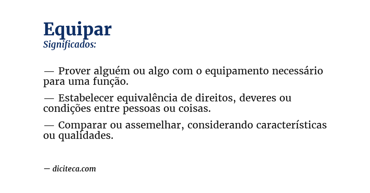 Significado de equipar