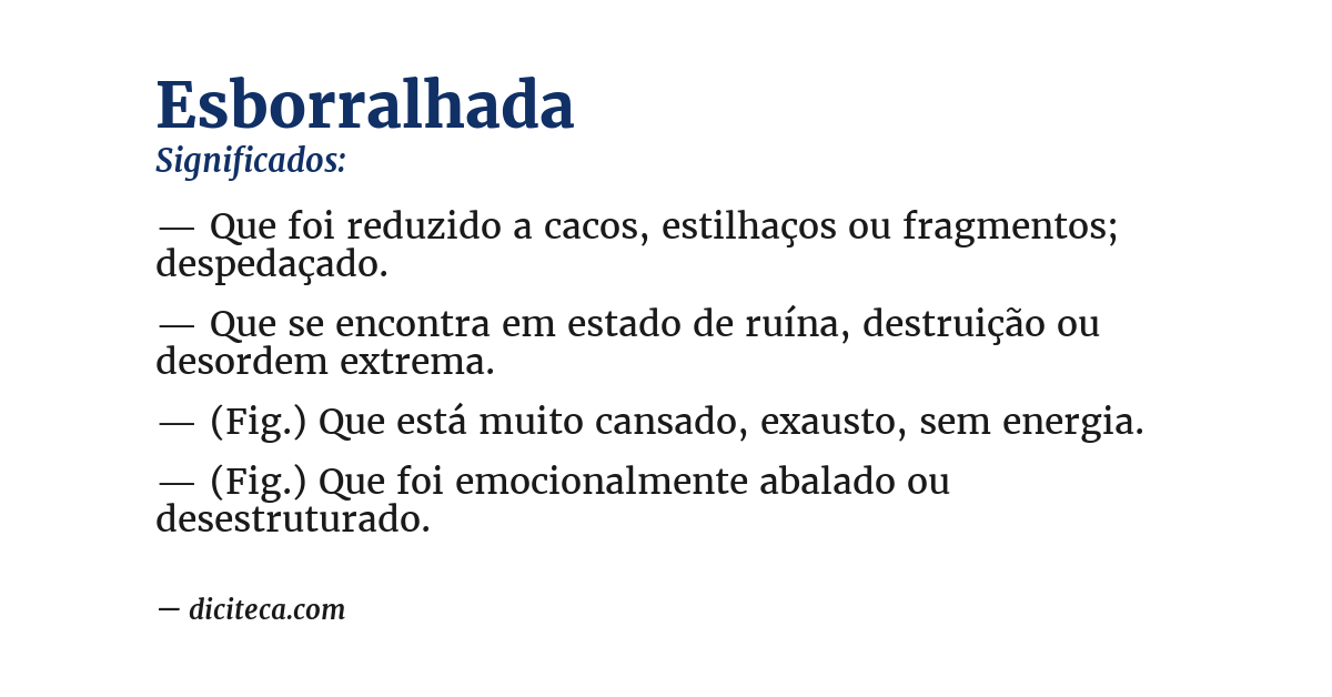Significado de esborralhada