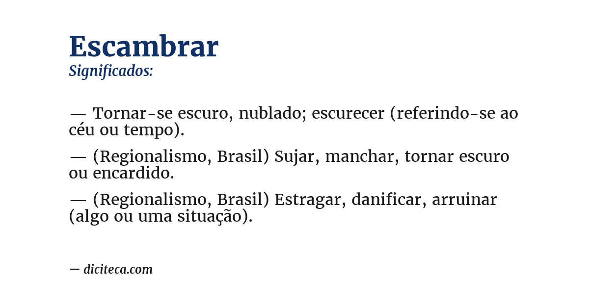 Significado de escambrar