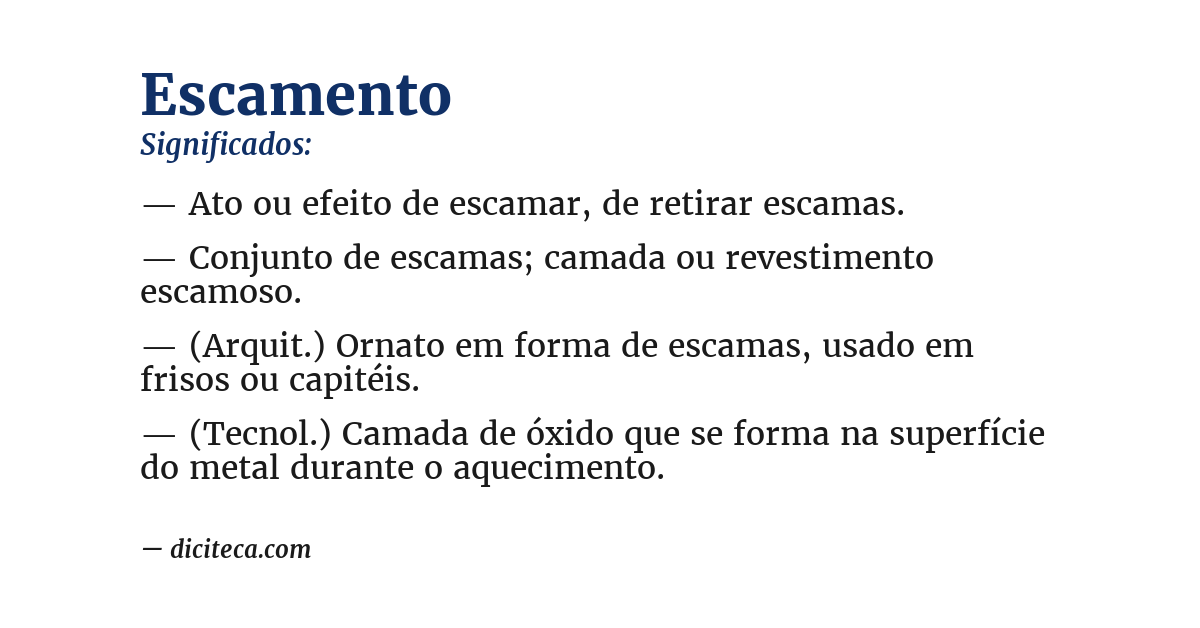 Significado de escamento