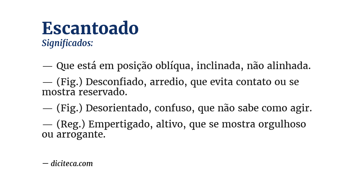 Significado de escantoado