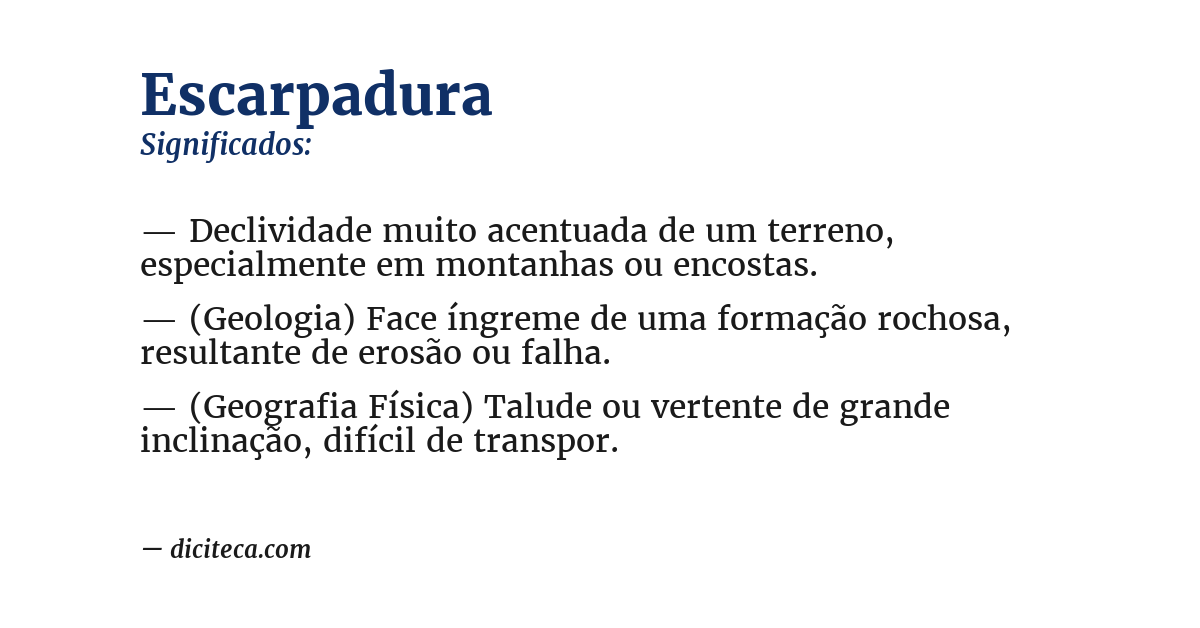 Significado de escarpadura