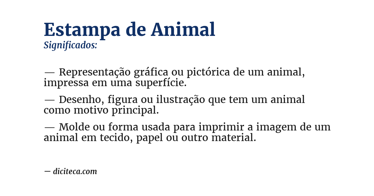 Significado de estampa de animal