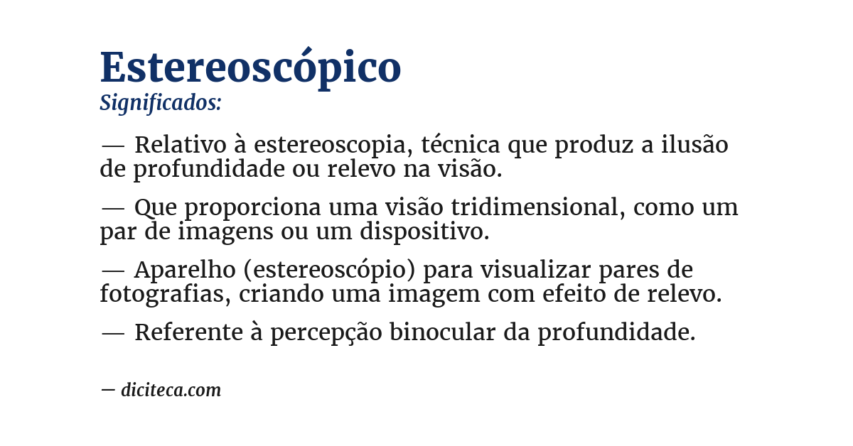 Significado de estereoscópico