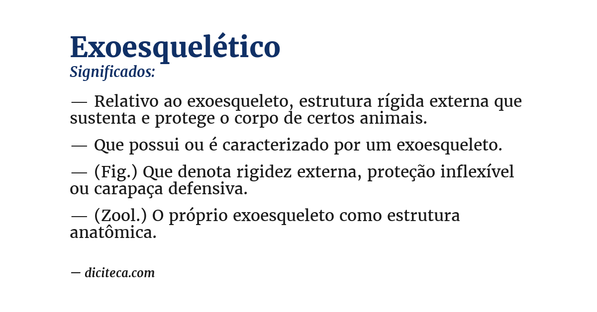 Significado de exoesquelético
