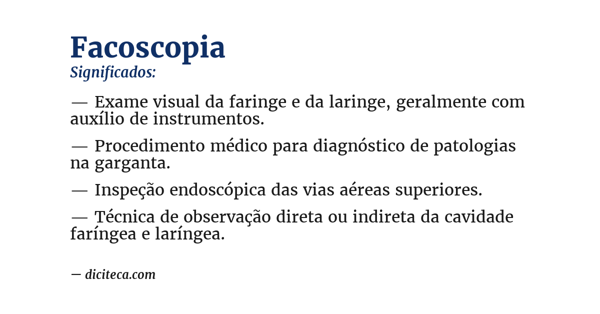 Significado de facoscopia