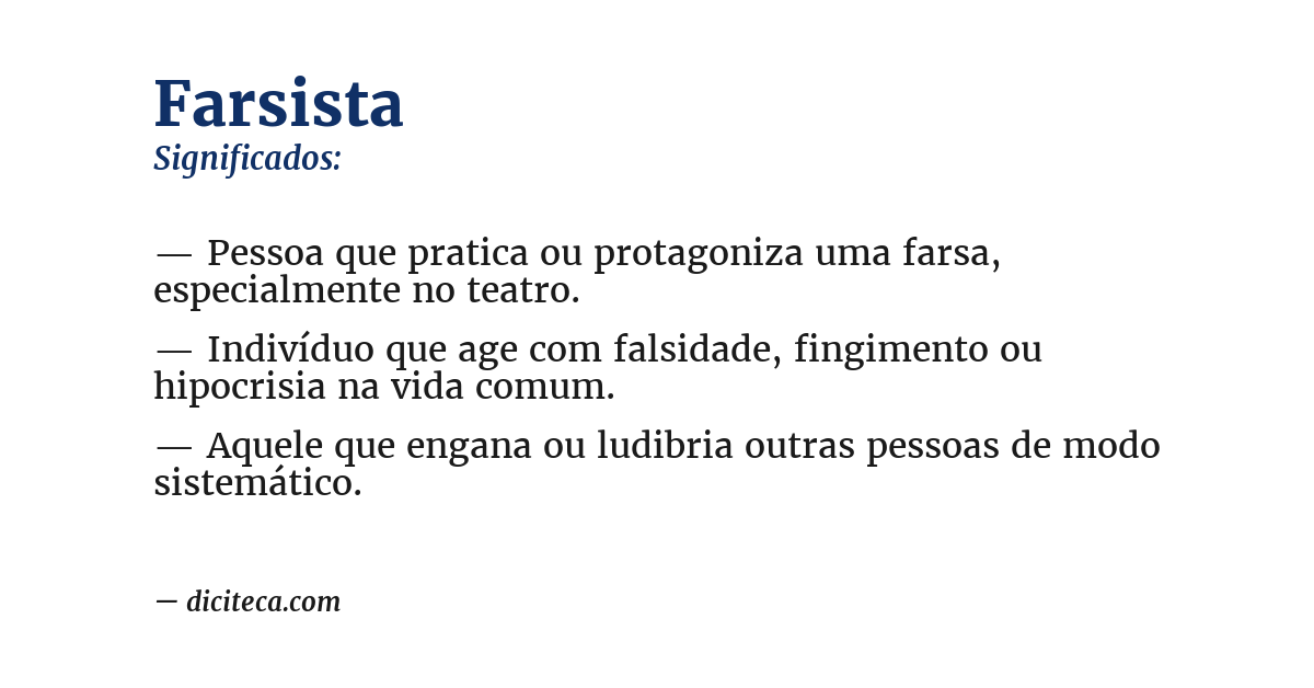 Significado de farsista