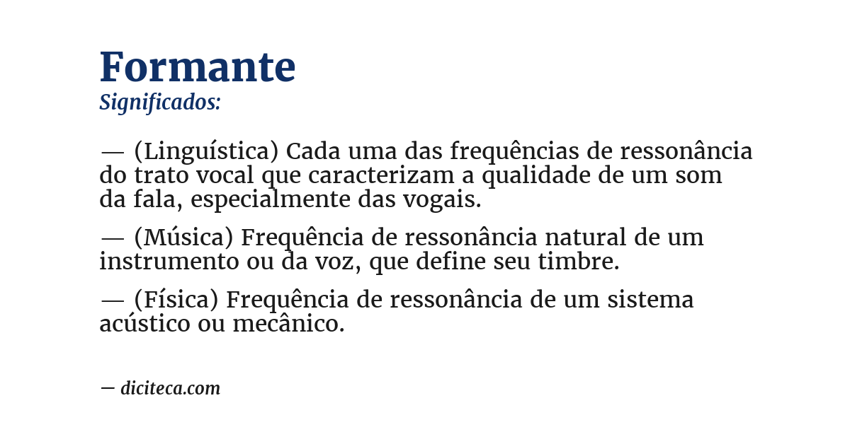 Significado de formante
