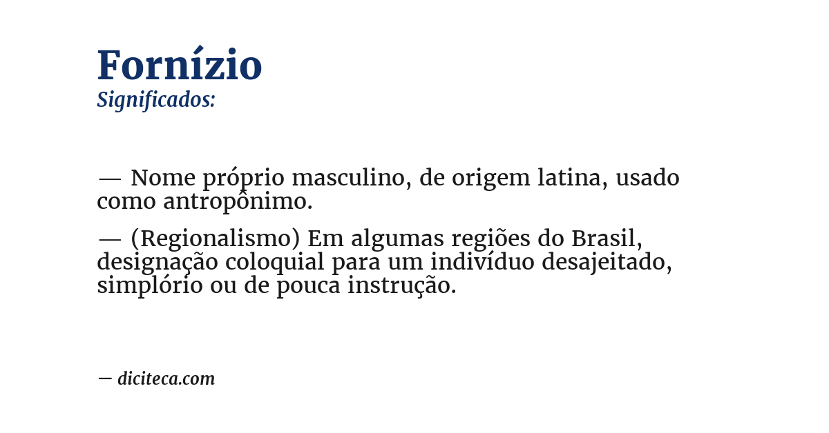 Significado de fornízio