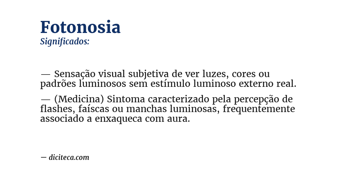 Significado de fotonosia