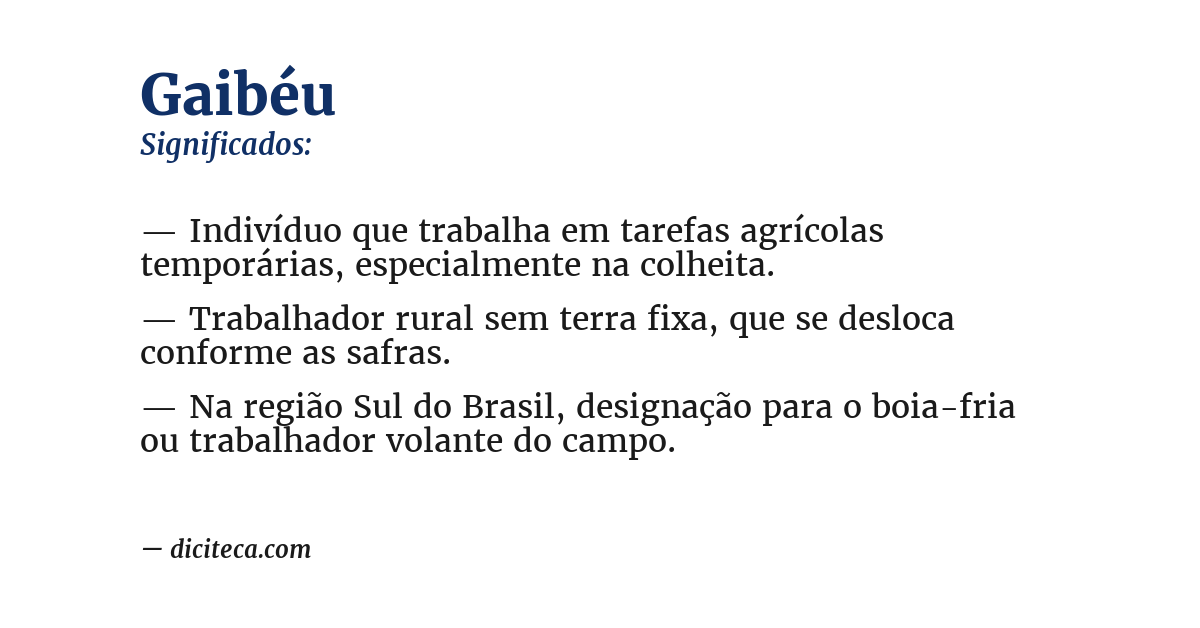 Significado de gaibéu