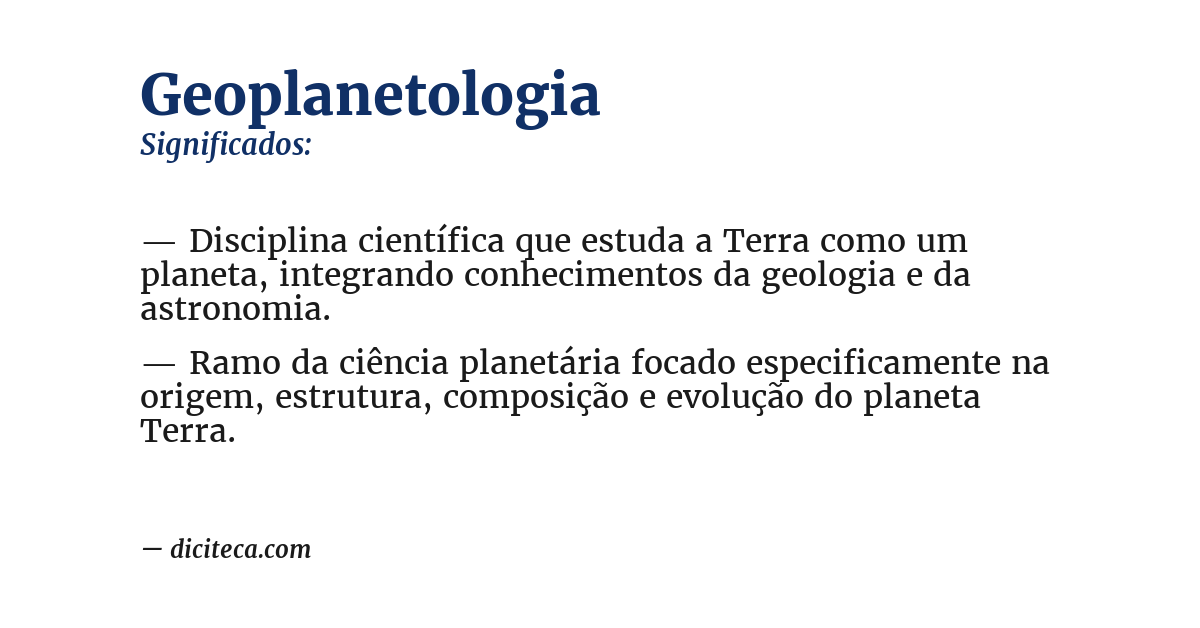 Significado de geoplanetologia