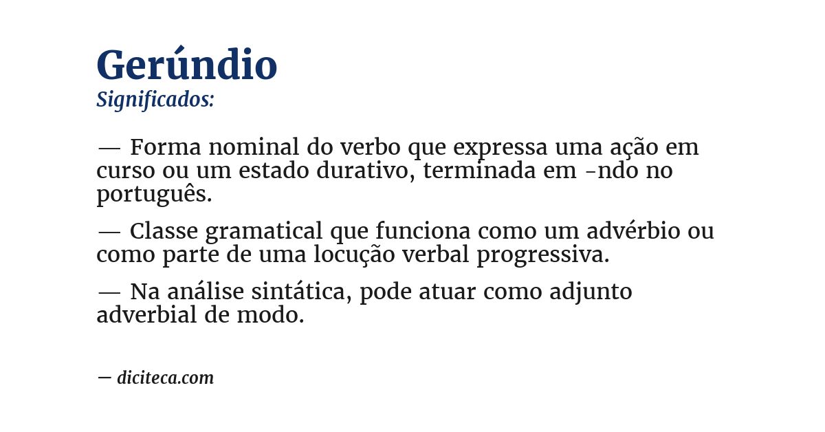 Significado de gerúndio