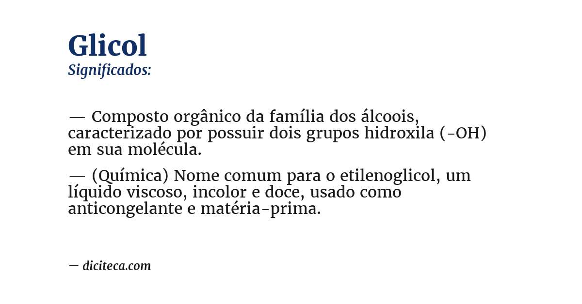 Significado de glicol